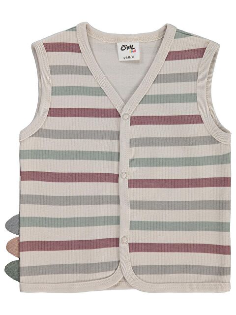 Civil Baby Çizgi Empirme 6-18 Ay Yelek - Bej 9-12 Ay - S000494730-25636