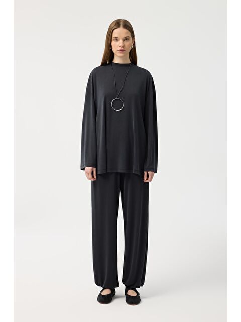 Kadriye Baştürk Modal Cupra Jogger Pantolon Takım Siyah