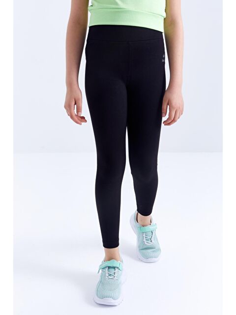 Tommylife Siyah Yüksek Bel Dar Paça Kız Çocuk Tayt  - 75047 - S000232375-19351