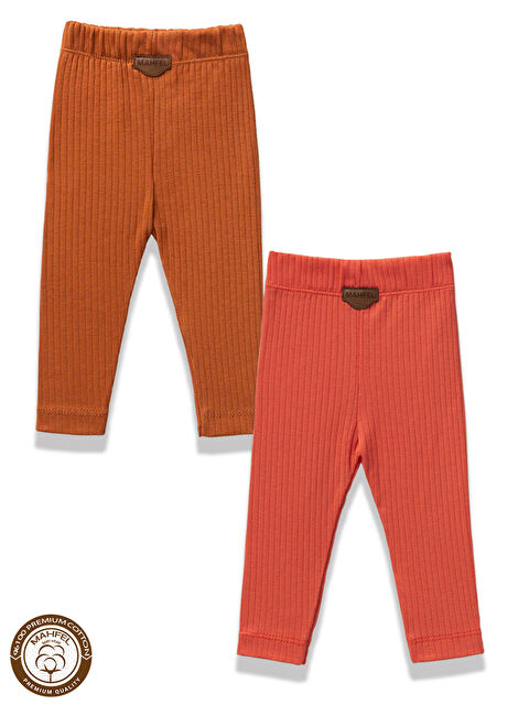 Mahfel 2 li Kiremit Çikolata Kahve Renkli Bebek Çocuk Tayt - S000354607-19413