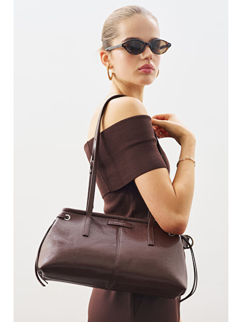 Manuka Şerit Detaylı Çanta Kahverengi - S000465444-19413
