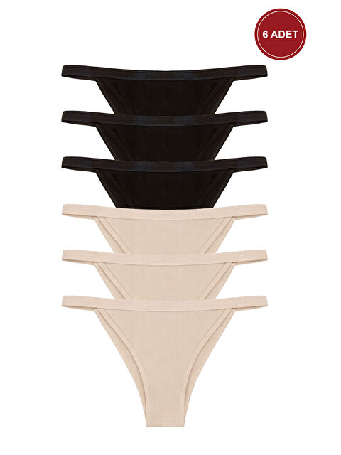 Koza İç Giyim Kadın 6'lı Yumuşak Dokulu Viskon Külot