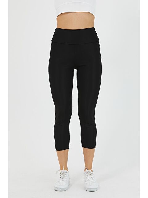 Mmetalic Kadın Siyah Yüksel Bel Kapri Tayt - S000233566-19351