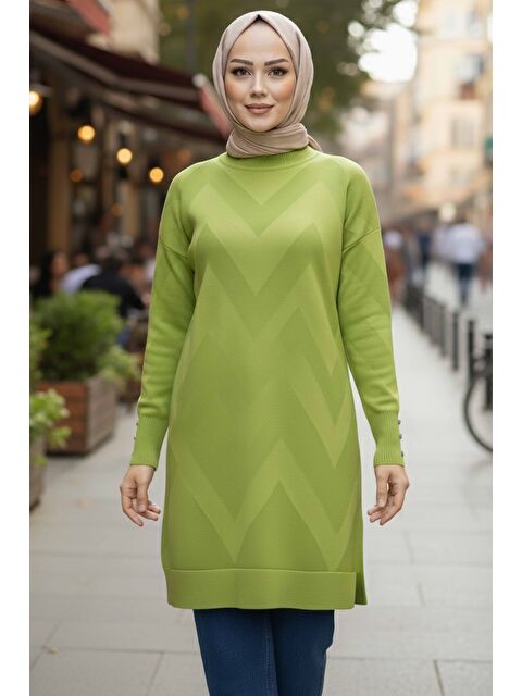 Tofisa Kol Düğmeli Tiiko Tunik Fistik Yesili - 28081-FISTIK-YESILI - S000488864-19972