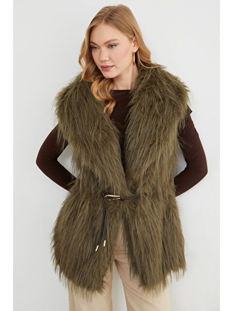 Fullamoda Kemer Detaylı Suni Kürk Yelek - S000483018-18547