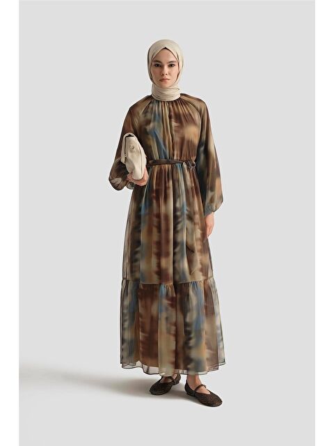 ARMİNE Desenli Elbise 25Yd4016 Hardal - S000402705-19413