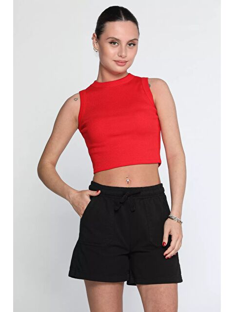 Gülseli Kadın Bel Lastikli Cepli Şort - S000300477-19351