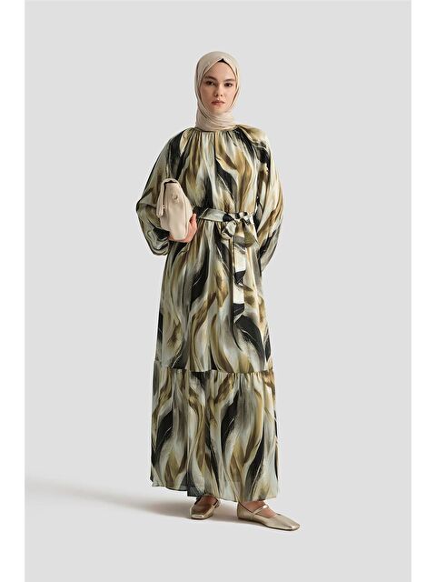 ARMİNE Desenli Elbise 25Yd4026 Kahverengi - S000402707-19413