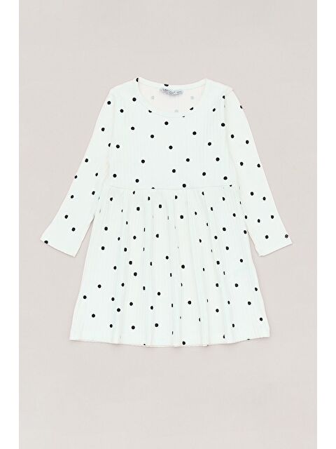 Fullamoda Puantiyeli Fitilli Kız Çocuk Elbise - S000274648-20063