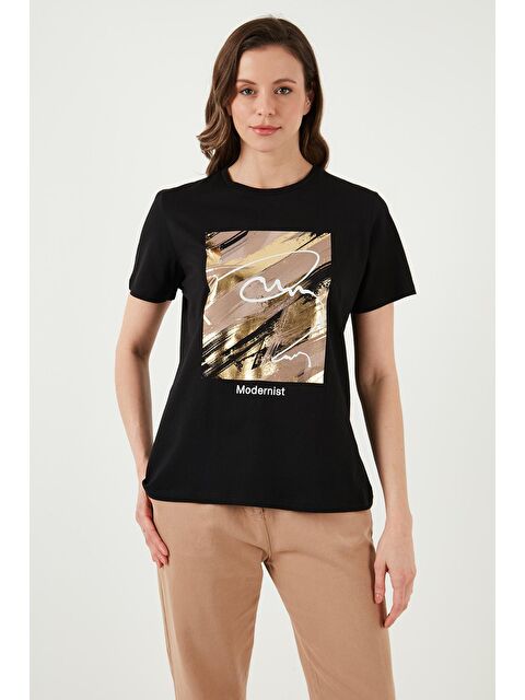 Fashion Friends Pamuklu Bisiklet Yaka Kadın T Shirt 24Y0698K1 - S000222720-19351