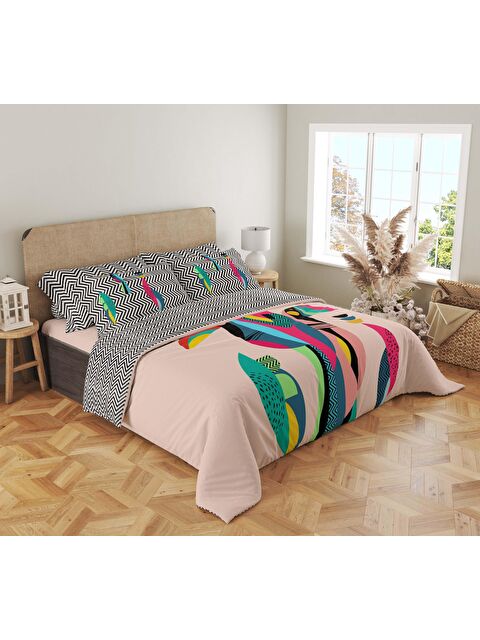 Evmila Baskılı,Desenli Çift Kişilik Nevresim Takımı (ÇARŞAFSIZ) 200x220 cm - S000244419-23173