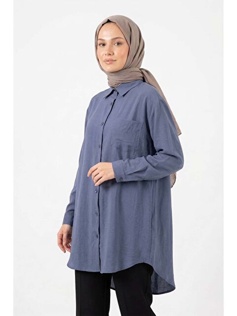 Remsa Lyocell Gömlek Tunik 4373 İndigo