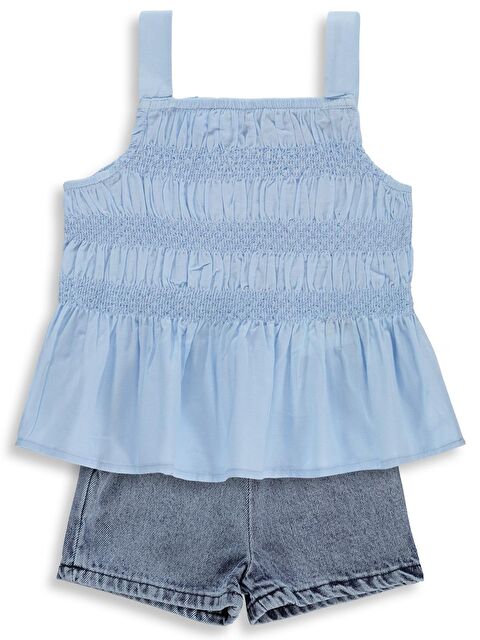 Civil Girls Askılı 2-5 Yaş Takım - Mavi