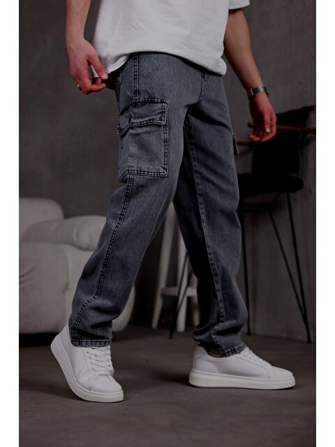 Oksit Prf 011 Yıpratmalı Komando Baggy Fit Jean Kargo Pantolon - S000448864-33408