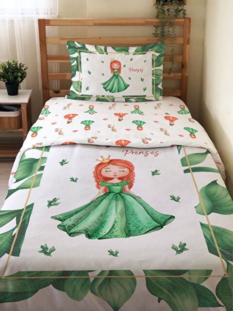Evmila Prenses Desenli Çarşafsız 2 li Takım Baskılı Tek Kişilik Nevresim Takımı 160x220 cm - S000291158-23173