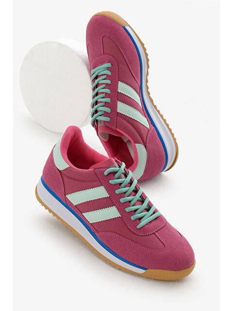 TONNY BLACK Unisex Fuşya Termo Taban Çift Şeritli Bağcıklı Spor Ayakkabı - S000493820-18686