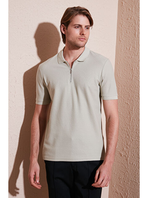 Buratti Pamuklu Regular Fit Fermuarlı Erkek Polo Yaka %100 Pamuk Tişört 5902434 - S000151572-25636