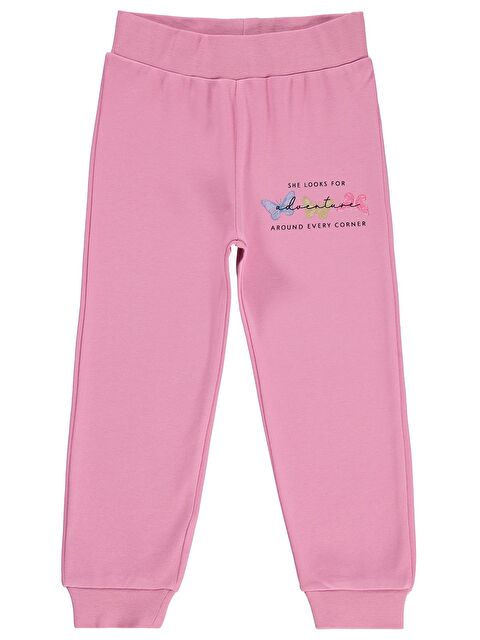 Civil Girls Renkli Kelebek Baskılı 2-5 Yaş Eşofman Altı - Pembe 5-6 Yaş - S000494735-20024
