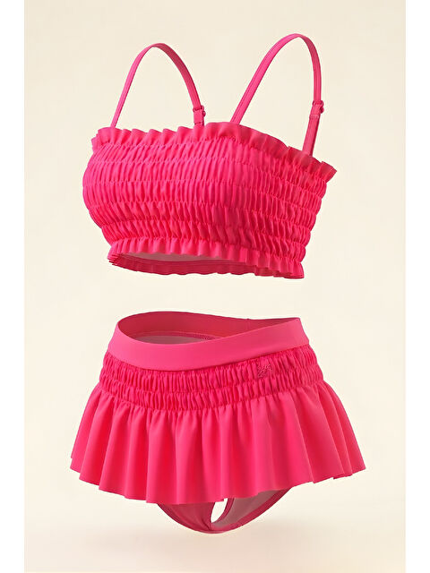 Modanino Kız Çocuk Mayo Takımı-Gipeli+Ayarlanabilir Askılı Kollu 8-12 Yaş 12622B