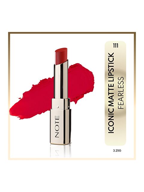 Note Cosmetique Iconic Matte Lipstick Kalıcı Mat Ruj 111 Fearless - Kırmızı - S000423877-20045