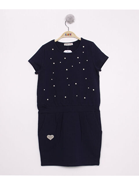 Toontoykids Kız Çocuk Pileli İncili Elbise - S000254195-21164