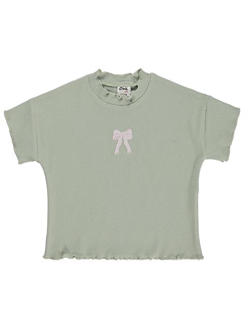 Civil Baby Kurdele Nakışlı 6-18 Ay Tişört - Yeşil