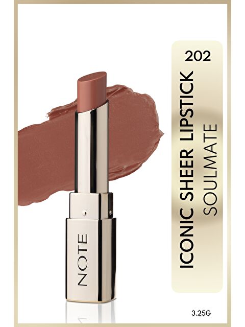 Note Cosmetique Iconic Sheer Lipstick Nemlendirici Parlak Ruj 202 Soulmate Nemlendirici Parlak Ruj - Nude - S000423881-26411