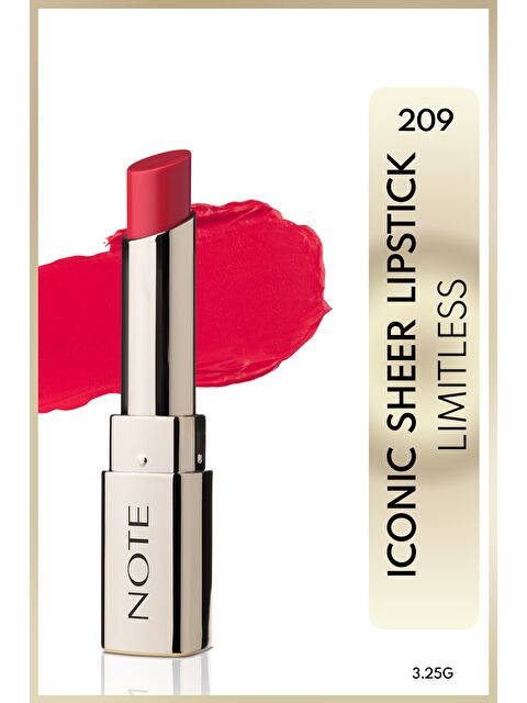 Note Cosmetique Iconic Sheer Lipstick Nemlendirici Parlak Ruj 209 Limitles Nemlendirici Parlak Ruj - Pembe - S000423885-20024