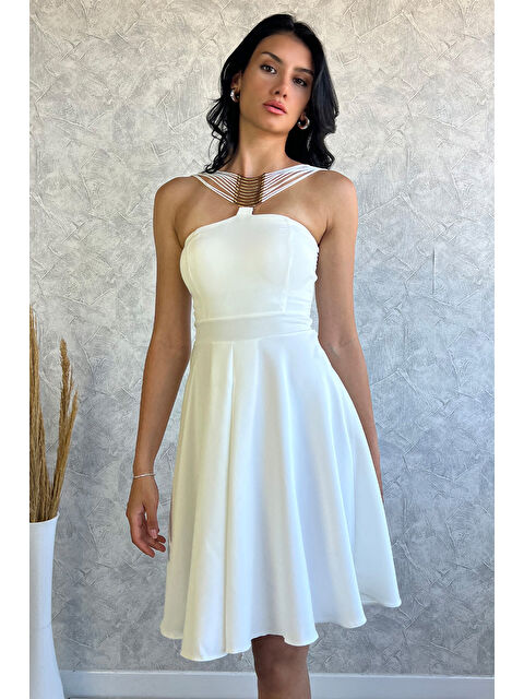 Gülseli Metal Tokalı Kloş Abiye Elbise - S000299366-19966