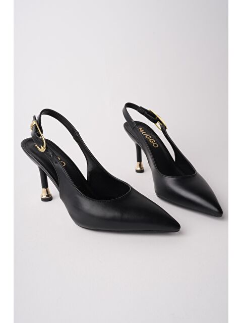 Muggo CHİC Sivri Burun Arkası Açık Kadın Topuklu Ayakkabı - S000517455-19351