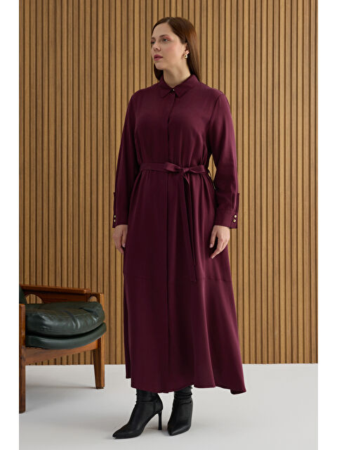 AKER Bordo Lyocell Elbise - S000504741-19951