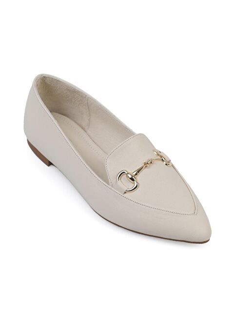 Capone Outfitters Hakiki Deri Sivri Burunlu Tokalı Kadın Babet - S000124065-20063