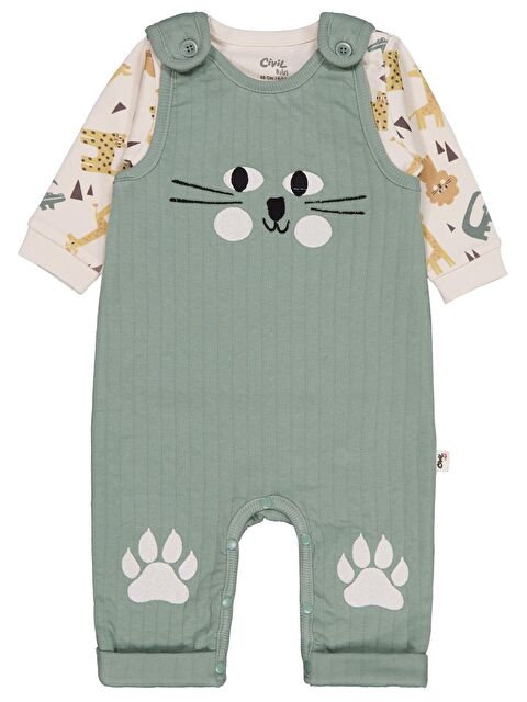 Civil Baby Badili Ayıcık ve Pati Nakışlı 6-18 Ay Slopet - Yeşil 12-18 Ay - S000496884-14939