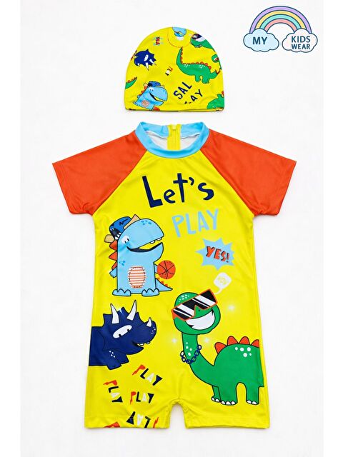 My Kids Wear Erkek Çocuk Boneli Fermuarlı Çocuk Plaj Mayosu 2-8 Yaş 12553 - S000511453-20072
