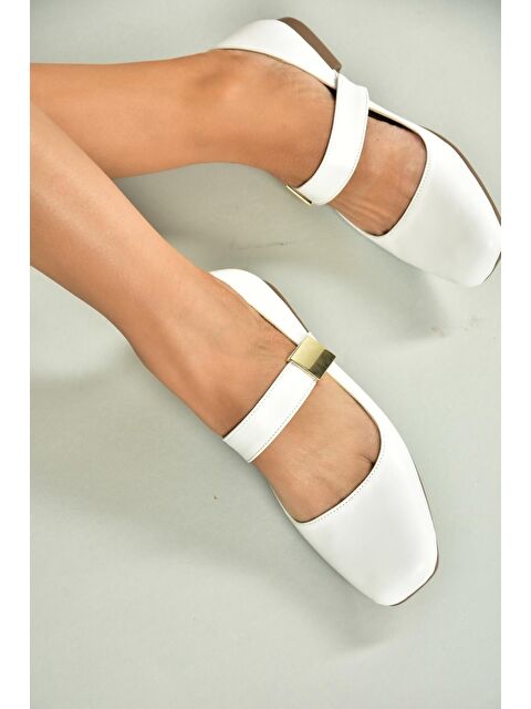 Fox Shoes Beyaz Kadın Babet U726454509 - S000422421-20063