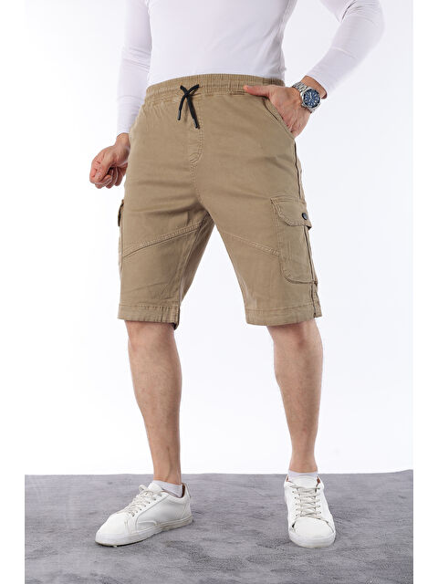 Comstar Erkek Beli Lastikli Dikiş Detaylı Kargo Cep Kapri Şort - S000378125-26429