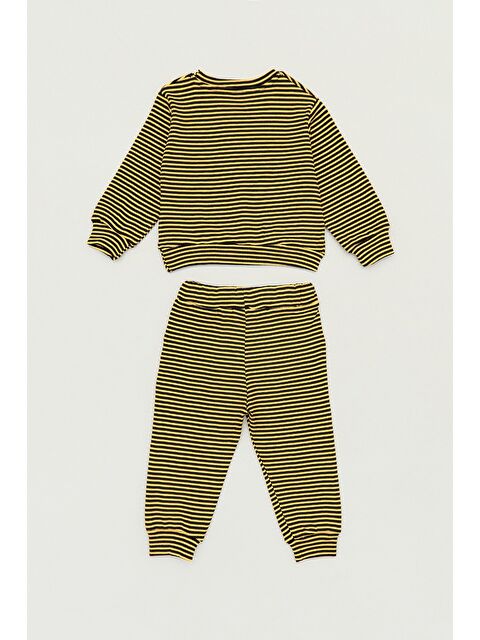 Fullamoda Çizgili Bisiklet Yaka Unisex Çocuk Takım - S000342109-20072