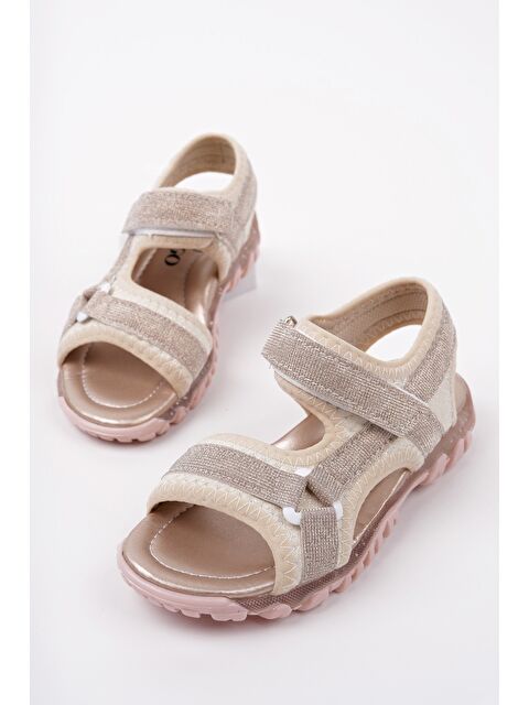 Muggo ELON Cırtlı ve Simli Günlük Kız Çocuk Sandalet - S000359573-20076