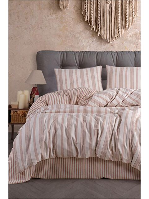 Çeyiz Diyarı Bona 4 Parça %100 Pamuk Çift Kişilik Nevresim Takımı Kiremit - S000493180-20013