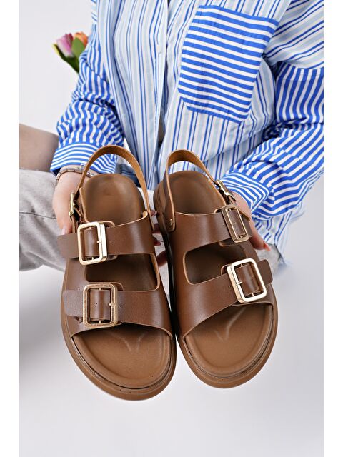 Muggo MEGGİE Çift Bantlı Ayarlanabilir Kemerli Günlük Kadın Sandalet - S000359574-14955