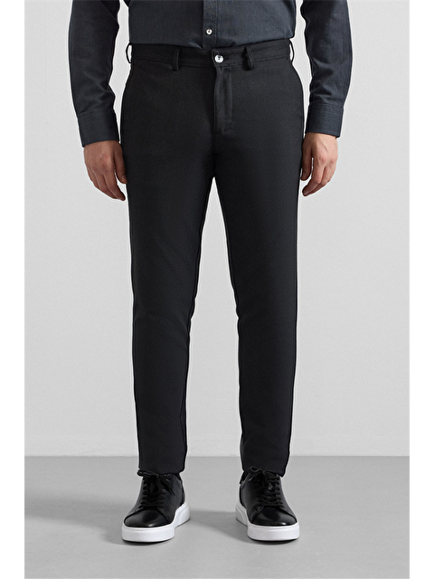 Süvari Siyah Slim Klasik Pantolon