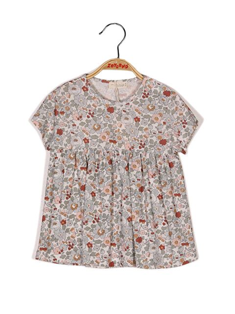 MİNİNİO Kız Çocuk Çiçekli Baskılı Bluz - S000362785-23173