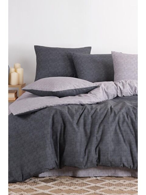 Çeyiz Diyarı Serena 4 Parça %100 Pamuk Çift Kişilik Nevresim Takımı Antrasit - S000493190-29666