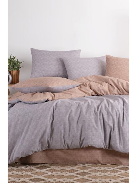 Çeyiz Diyarı Serena 4 Parça %100 Pamuk Çift Kişilik Nevresim Takımı Gri - S000493199-20600