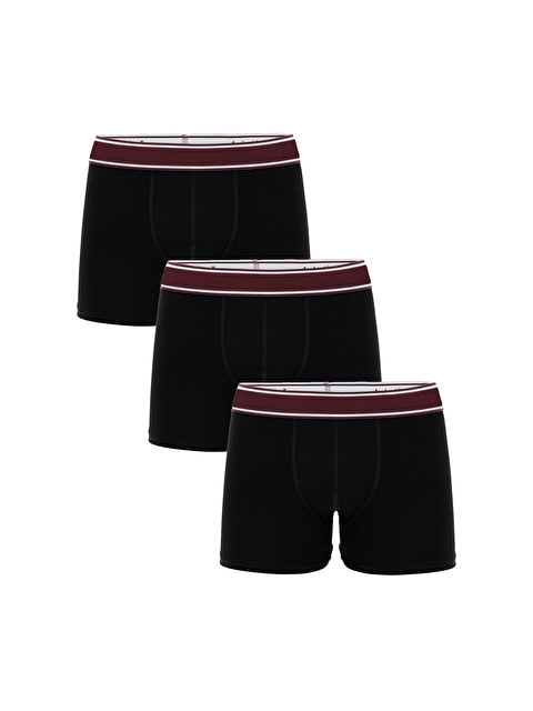 Kompedan 3'lü Erkek Jarse Penye Boxer | Lauma Siyah - S000420330-19351