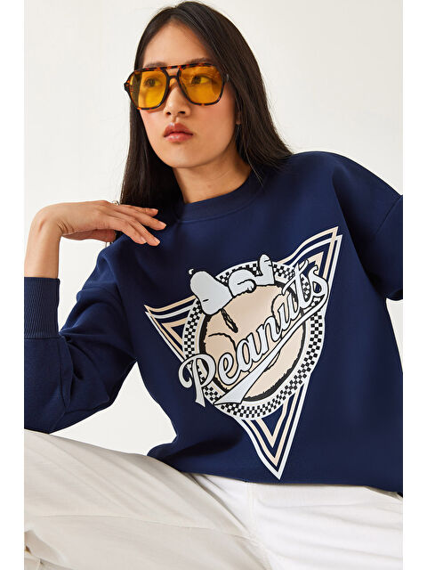 SHADE Kadın Üç İplik Şardonlu Baskılı Sweatshirt - S000349935-21164