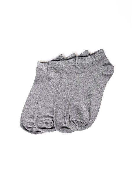 TUDORS 2'li Düz Gri Erkek Patik Çorap