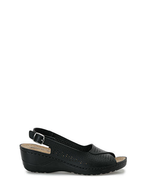 Polaris 167248.Z Siyah Kadın Düz Sandalet