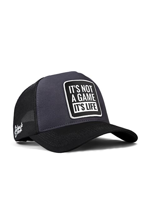 BlackBörk It's Not A Game Logolu Siyah-Antrasit Trucker Şapka