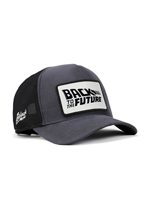 BlackBörk Back To The Future Logolu Antrasit-Siyah Trucker Şapka